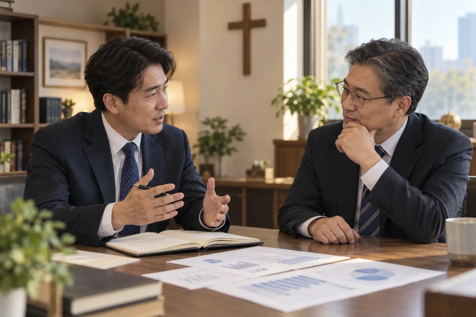 상담 중인 목회자